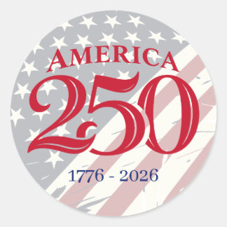 250 Years of American Independence Patriotic  Classic Round Sticker