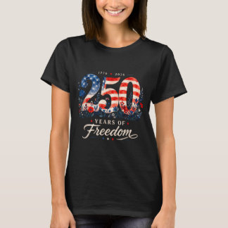 250 Years Of Dom 1776 Patriotic Floral Women 4th T-Shirt