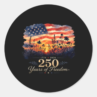 250 Years Of Dom 2026 Fourth Of July Women Floral Classic Round Sticker