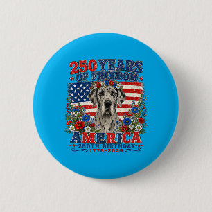 250 Years Of Dom Great Dane Dog 1776-2026 4th Of 6 Cm Round Badge