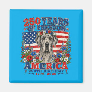 250 Years Of Dom Great Dane Dog 1776-2026 4th Of Magnet