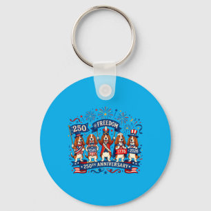 250 Years Of Dom Patriotic Bet Hound Dog 4th Of Key Ring