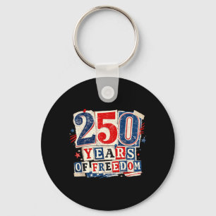 250 Years of dom Ransom Note Patriotic Vintage Key Ring