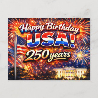 250 Years of Excellence Fourth of July Love  Postcard