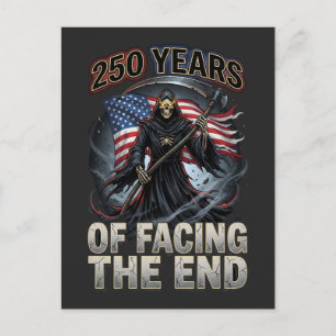 250 Years of Facing the End Grim Reaper Postcard