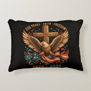 250 Years of Faith and Freedom Patriotic Eagle Decorative Cushion