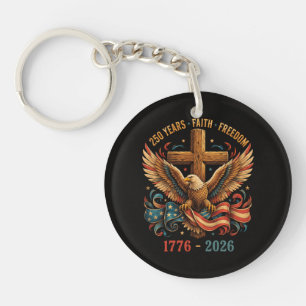 250 Years of Faith and Freedom Patriotic Eagle Key Ring
