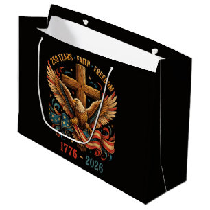 250 Years of Faith and Freedom Patriotic Eagle Large Gift Bag