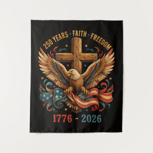 250 Years of Faith and Freedom Patriotic Eagle Tapestry