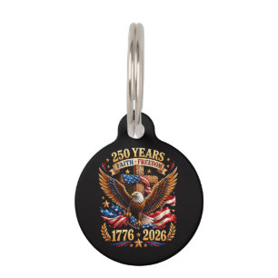 250 Years of Faith Freedom Eagle Patriotic Pet Tag