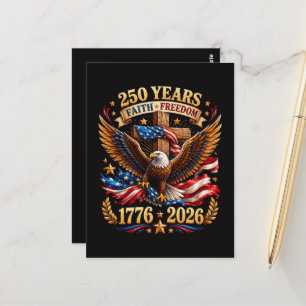250 Years of Faith Freedom Eagle Patriotic Postcard
