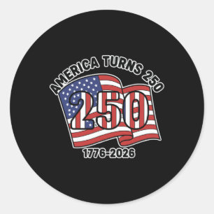 250 Years Of Freedom 1776 2026 250th Birthday July Classic Round Sticker