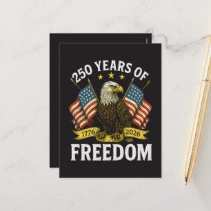 250 Years of Freedom 1776 2026 Bald Eagle Holiday Postcard