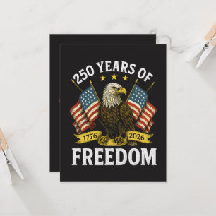 250 Years of Freedom 1776 2026 Bald Eagle Invitation