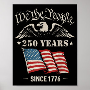 250 Years of Freedom 1776 2026 Patriotic Bald Poster