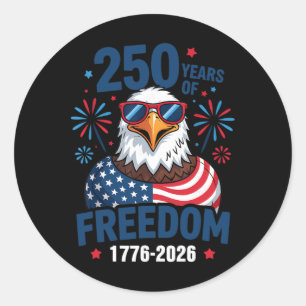 250 Years Of Freedom 1776 2026 Patriotic Ld Eagle Classic Round Sticker