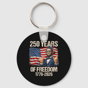 250 Years Of Freedom Abraham Lincoln American Flag Key Ring