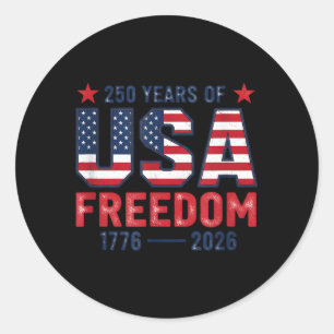 250 Years of Freedom American 1776 2026 250th USA Classic Round Sticker