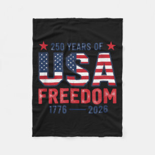 250 Years of Freedom American 1776 2026 250th USA Fleece Blanket