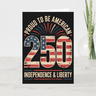 250 Years Of Freedom American 1776–2026 Patriotic  Card