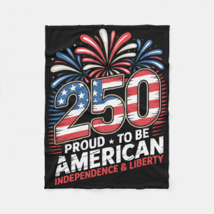 250 Years Of Freedom American 1776–2026 Patriotic Fleece Blanket