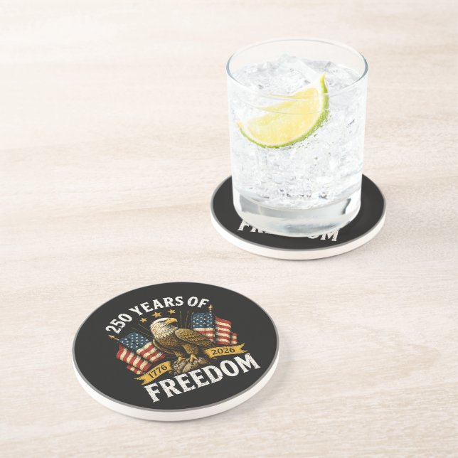250 Years of Freedom Bald Eagle Coaster (Side)