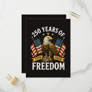 250 Years of Freedom Bald Eagle Invitation Postcard