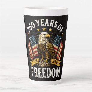 250 years of freedom bald eagle latte mug