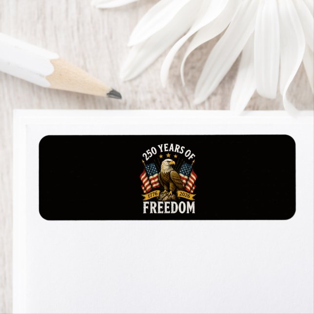 250 Years of Freedom Bald Eagle Return Address Label (Insitu)