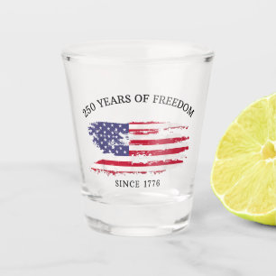 250 Years of Freedom Distressed American Flag  Shot Glass