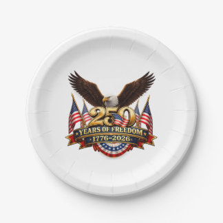 250 years of freedom independence day t-shirt paper plate