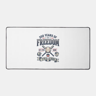 250 Years of Freedom Patriotic Baseball Design_1 Desk Mat
