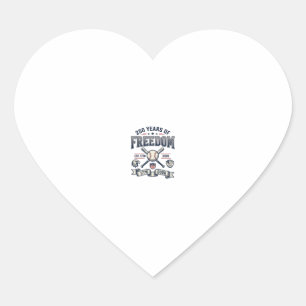 250 Years of Freedom Patriotic Baseball Design_1 Heart Sticker