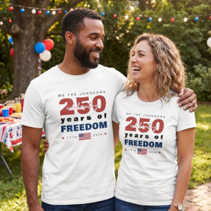 250 Years of Freedom Personalised Family T-Shirt