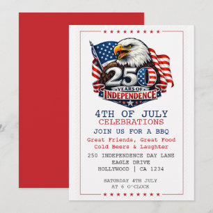 250 Years of Independence 4th of July Party Invitation