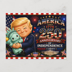 250 Years of Independence Trump Statue of Liberty Postcard