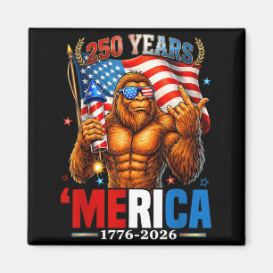250 Years of Merica 250th USA Flag Sasquatch Magnet