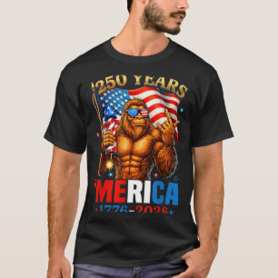 250 Years of Merica 250th USA Flag Sasquatch T-Shirt