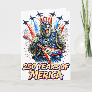 250 Years Of Merica Bigfoot Rock Fighter Jet 4th O Card
