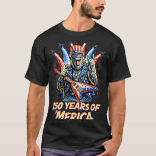 250 Years Of Merica Bigfoot Rock Fighter Jet 4th O T-Shirt