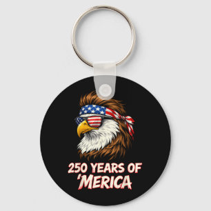 250 Years of Merica Eagle 4th of July USA Flag Key Ring