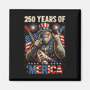 250 Years Of Merica Patriotic Bigfoot Rock 4th Of  Magnet