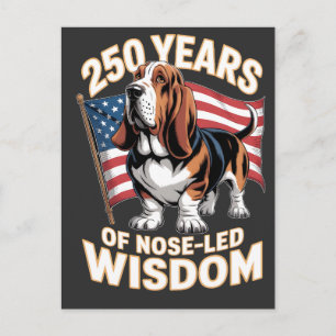 250 Years of Nose-Led Wisdom Basset Hound Postcard
