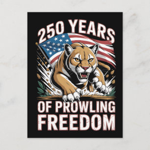250 Years of Prowling Freedom Puma Art Postcard