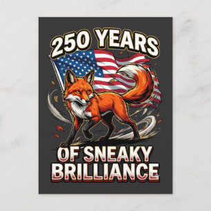250 Years of Sneaky Brilliance Fox Art Postcard