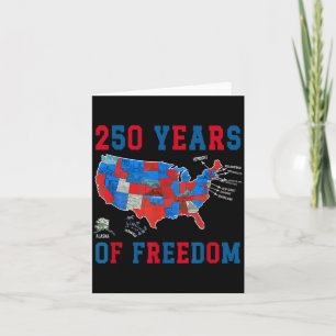 250 Years of Stars Stripes - USA MAP Card