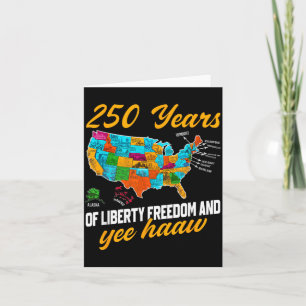 250 Years of Stars Stripes - USA MAP Card