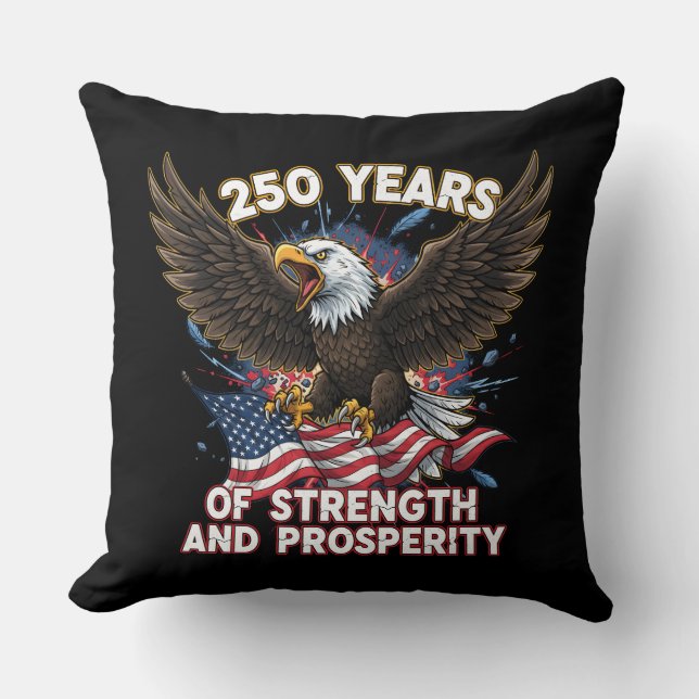 250 Years of Strength Eagle Patriotic Cushion (Front)