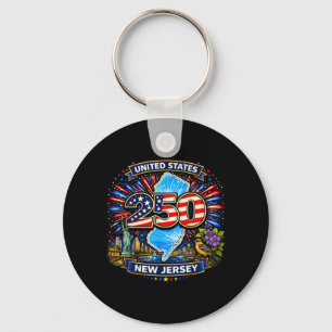 250 Years of United States Shirt New Jersey Key Ring