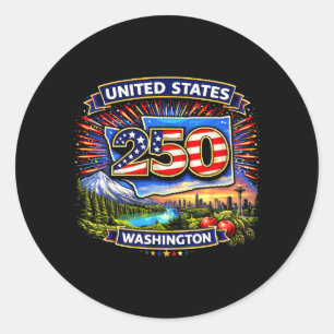 250 Years Of United States Washington Independence Classic Round Sticker